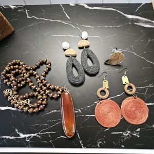 Lot Of 4 Natural Material Jewelry